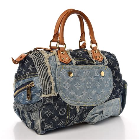 louis vuitton speedy denim bag influencers|louis vuitton patchwork denim.